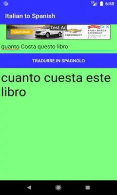 Italian to Spanish Translator android App screenshot 0